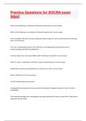 Practice Questions for SOCRA exam VERIFIED 2022&sol;2023