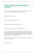 Labor & Delivery Saunders NCLEX questions &vert;80  Question and Answers &lpar;A&plus; guide solution&rpar;