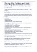 Michigan Life&comma; Accident&comma; and Health Exam Prep Questions And Answers&period;