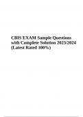 CBIS EXAM Sample Questions with Complete Solution 2023/2024 (Latest Rated 100%)