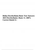 Relias Dysrhythmia Basic Test 35 Questions and Answers 2023 Dysrhythmia | Basic A | 100% Correct Rated A+