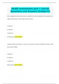 Health assessment quiz 1 (Jarvis) Questions and Answers Graded A+