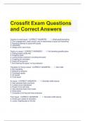 Crossfit Exam Questions and Correct Answers 