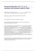 Nurse As Educator: Ch 1, 3, 4, 11 question and answers rated A+ 2023