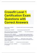 Crossfit Level 1 Certification Exam Questions with Correct Answers 