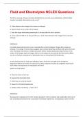 Fluid and Electrolytes NCLEX Questions &vert;33  Question and Answers &lpar;A&plus; guide solution&rpar;
