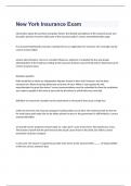 New York Insurance Exam 2023 with 100&percnt; correct answers