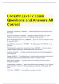 Crossfit Level 2 Exam Questions and Answers All Correct 