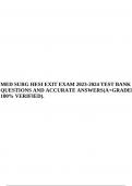 MED SURG HESI EXIT EXAM 2023-2024 TEST BANK QUESTIONS AND ACCURATE ANSWERS(A+GRADED 100% VERIFIED).