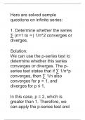 Sample Questions  And Detailed  Answers  On Infinite Series 