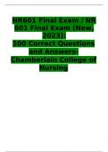NR601 Final Exam / NR 601 Final Exam (New, 2023): 100 Correct Questions and Answers- Chamberlain College of Nursing