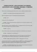 AMNH GENETIC AND GENOMIC IN NURSING QUESTIONS AND ANSWERS &lpar;2024&sol;2025&rpar; &lpar;VERIFIED ANSWERS&rpar;
