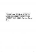 CAM EXAM Practice QUESTIONS WITH COMPLETE SOLUTION 2023/2024 Graded A+