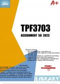 TPS3703 ASSESSMENT 50 (PORTFOLIO) 2023 - DUE 30 September 2023