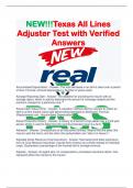 NEW!!!Texas All Lines Adjuster Test with Verified Answers