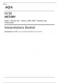 AQA GCSE HISTORY Paper 1 Section A/C: Russia, 1894–1945 MAY 2023 : Tsardom and communism   Interpretations Booklet