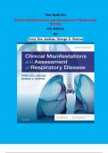 Test Bank - Clinical Manifestations and Assessment of Respiratory Disease  8th Edition By Terry Des Jardins, George G. Burton | Chapter 1 – 45, Complete Guide 2023|