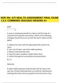 NUR 304-ATI health assessment final exam 1, 2 and 3-combined-2022-2023 graded A+