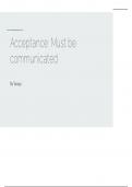Acceptance must be Communicated