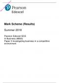 Edexcel A Level 2018 Business Paper 3 Mark Scheme | Investigating business in a competitive Environment