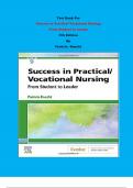Test Bank - Success in Practical Vocational Nursing From Student to Leader 9th Edition By Patricia. Knecht | Chapter 1 – 19, Complete Guide 2023|