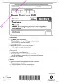 &Tab;Edexcel A Level 2022 Business Paper 3 Mark Scheme &vert; Investigating business in a competitive Environment