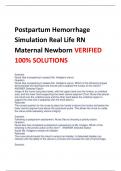 Postpartum Hemorrhage  Simulation Real Life RN  Maternal Newborn VERIFIED  100% SOLUTIONS