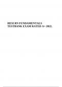 HESI RN FUNDAMENTALS TESTBANK EXAM RATED A&plus; 2022
