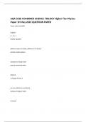 AQA GCSE COMBINED SCIENCE&colon; TRILOGY Higher Tier Physics Paper 1H May 2020 QUESTION PAPER