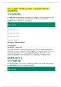 MATH 225N FINAL EXAM 2 &ndash; QUESTION AND ANSWERS