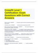 Crossfit Level 1 Certification- Exam Questions with Correct Answers 