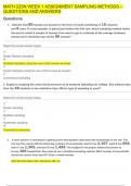 MATH 225N WEEK 1 ASSIGNMENT SAMPLING METHODS &ndash; QUESTIONS AND ANSWERS