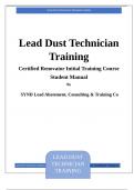 BUSINESS 3306 Lead Dust Technician Training- Student Manual /U.E.T Taxila