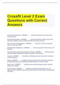 Crossfit Level 2 Exam Questions with Correct Answers 