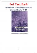 Test Bank for  Introduction to Sociology Edition by Ziyanak (Chapter 1-20)