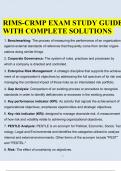 RIMS-CRMP EXAM STUDY GUIDE WITH COMPLETE SOLUTIONS.