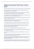 Dialysis technician final exam review 2023