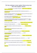 3rd class stationary steam engineer license prep exam 2023 with complete solution