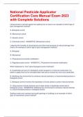National Pesticide Applicator Certification Core Manual Exam 2023 with Complete Solutions
