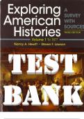 TEST BANK for Exploring American Histories, Volume 1 & Volume 2: A Survey with Sources by Nancy A. Hewitt; Steven F. Lawson. (Combined Volume_Chapters 1-29).