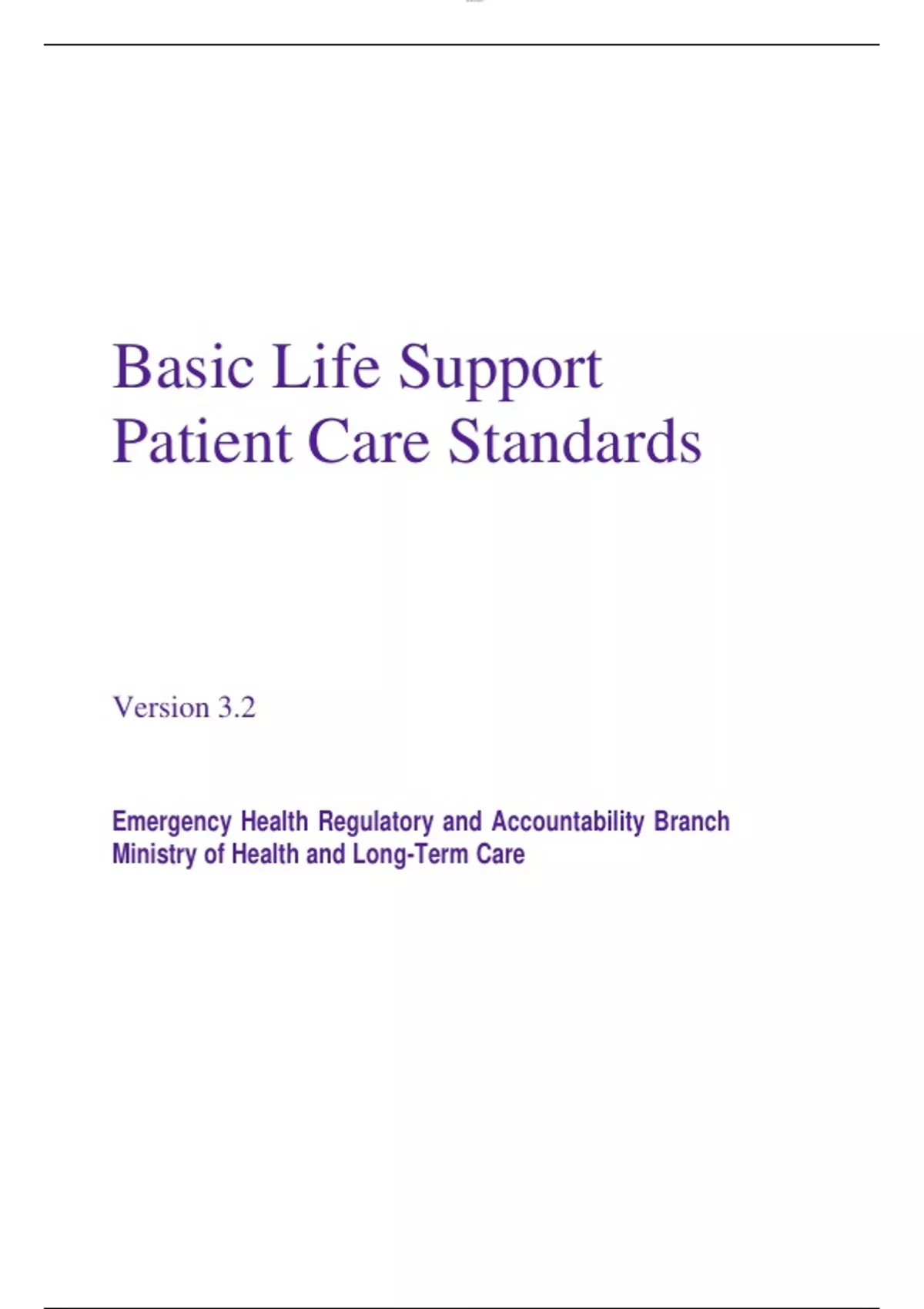 BASIC LIFE SUPPORT PATIENT CARE STANDARD LATEST VERSION 3:2 COMPLETE ...