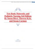 Test Bank Maternity and Pediatric Nursing 3rd Edition By Susan Ricci, Theresa Kyle, and Susan Carman.2024 update with all chapters 