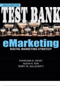 TEST BANK for eMarketing 9th Edition Digital Marketing Strategy by Raymond Frost, Alexa K. Fox & Terry Daugherty. ISBN 9781000736229. (All 15 Chapters).