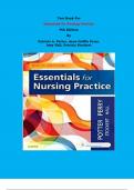 Test Bank - Essentials for Nursing Practice 9th Edition By Patricia A. Potter, Anne Griffin Perry,  Amy Hall, Patricia Stockert | Chapter 1 – 40, Complete Guide 2023|