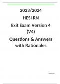 2023&sol;2024 HESI RN Exit Exam Version 4 &lpar;V4&rpar;- Questions & Answers with Rationales