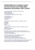 Updated Maneuver Captains Career Course Entrance Exam 2023-2024&vert;Questions and Answers 100&percnt; Correct