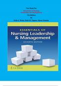 Test Bank - Essentials of Nursing Leadership and Management 7th Edition By Sally A. Weiss, Ruth M. Tappen, Karen Grimley| All Chapters, Complete Guide 2023|
