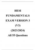 HESI FUNDAMENTALS EXAM VERSION 3 (V3) (2023 2024) All 55 Questions