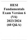 HESI Fundamentals Exam Version 6 (V6) 2023/2024 (60 Q&A)