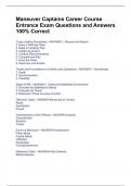Maneuver Captains Career Course Entrance Exam Questions and Answers 100&percnt; Correct